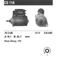Стартер на ROVER Maestro 1.3, 1.6, MG Maestro 1600, VW CADDY I 1.5, 1.6, Golf I 1.5, 1.6, Jetta 1.5, 1.6