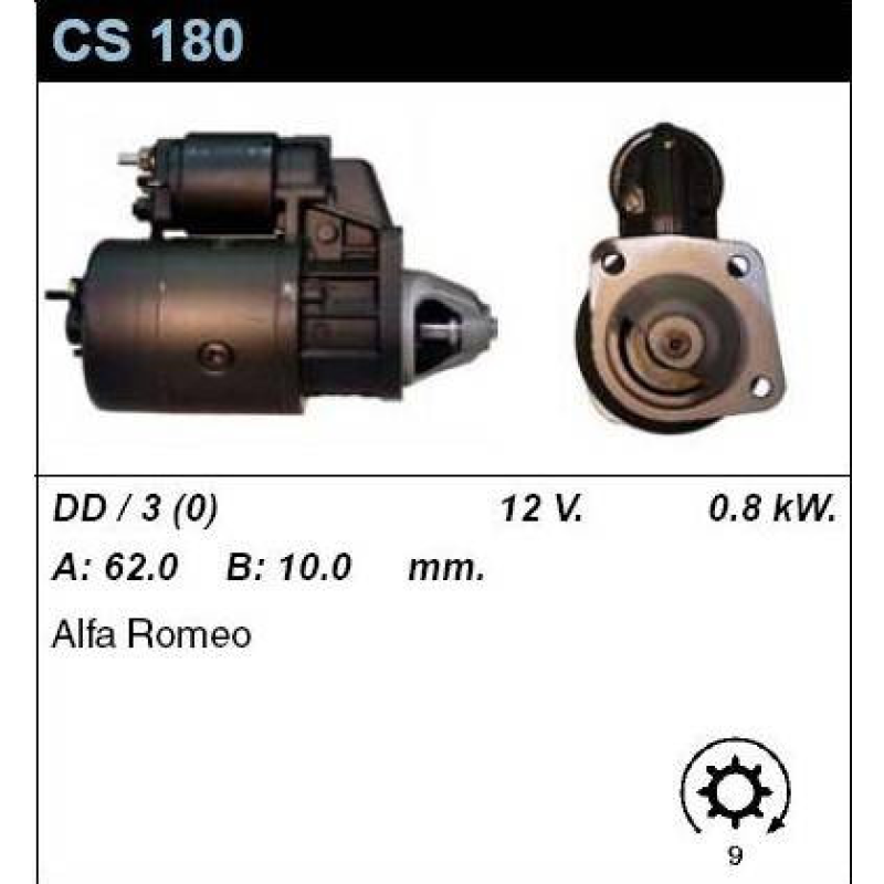 Стартер на ALFA ROMEO 75, 90, Alfetta, Berlina, GT, Spider, 1750-2000, Giulietta, 0001108011, 0001311131