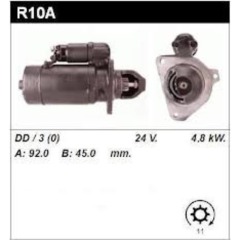 Стартер R10A, R10.01. Двигун Andoria, Mielec. Сталева Воля, Stalowa Wola. SW 266, SW 400, SW480, SW-480.