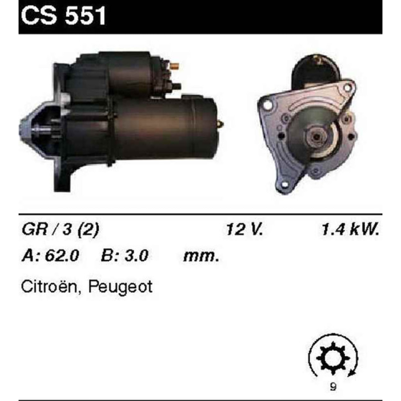 Стартер на CITROEN XM 3.0 V6, XM 3.0i V6, XM 3.0i V6 AC, PEUGEOT 605 30SV, 605 3.0i V6, 0001108086