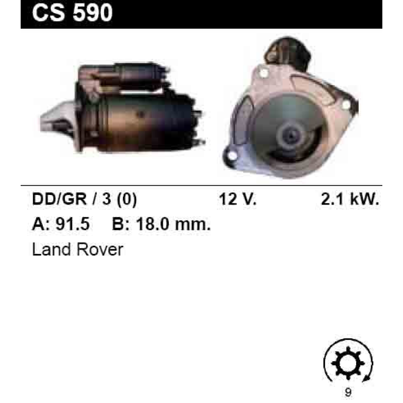 Стартер на LAND ROVER Land Rover 90, 110, 2.5 Diesel, Defender 2.5 Diesel, 0001218152