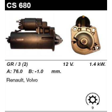 Стартер на RENAULT Laguna, Safrane II, VOLVO 850, C70, S40 I, S60, S70, V40, V70, XC90, XC70, 0001107076