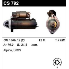 Стартер на BMW Serie 5 3.0, 3.5, 4.0, 4.4, Serie 7 3.0, 3.5, 4.0, 4.4, Serie 8 4.0, 4.4, 0001110072