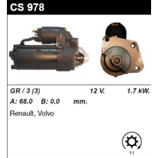 Стартер на RENAULT Laguna 2.0, VOLVO S40 1.6, 1.8, 2.0, T4 1.9, V40 1.8, 2.0, T4 1.9, 0986018511