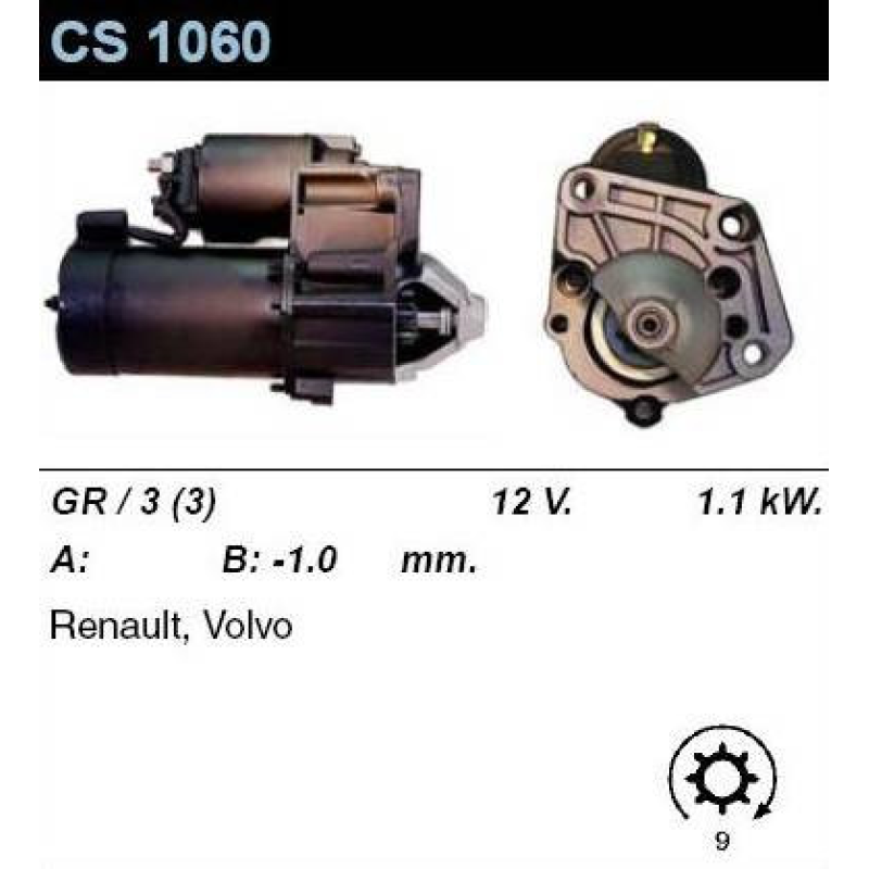 Стартер на RENAULT Laguna 2.0i, Laguna Grandtour 2.0i, Nevada 2.0i, 0986018581
