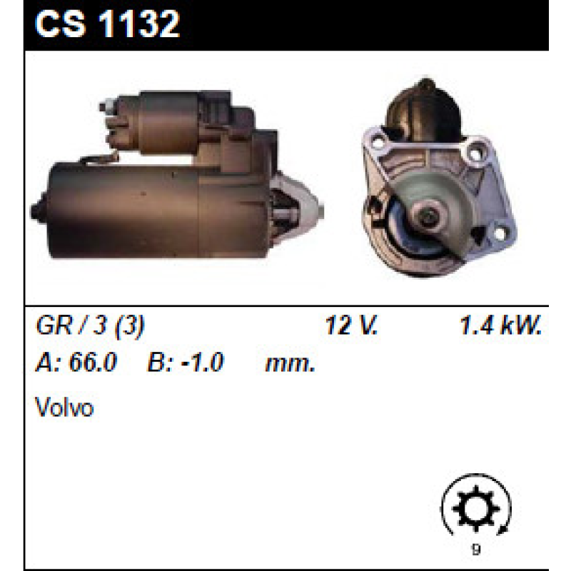 Стартер на Volvo S40 I 1.6, 1.8, 1.9, 2.0, V40 1.6, 1.8, 1.9, 2.0